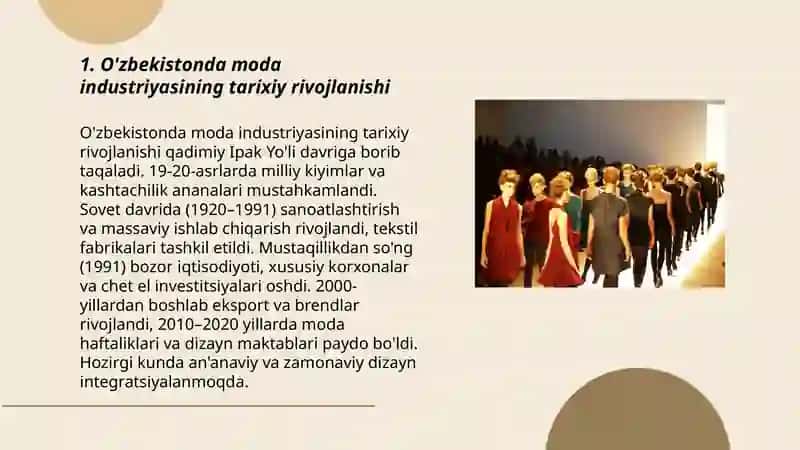 O'zbekistonda moda industriyasining tarixiy rivojlanishi 3