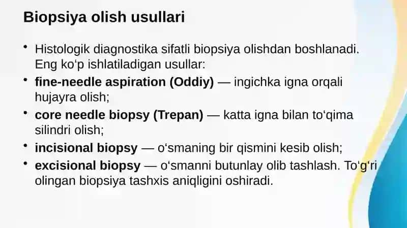O’sma kasalliklarini gistologik tekshirish usullari 3