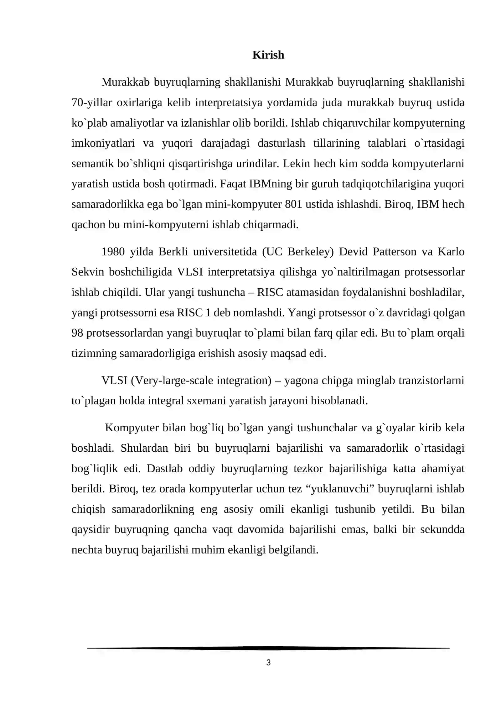Buyruq to‘plami arxitekturalari (CISC, RISC, VLIW) 3