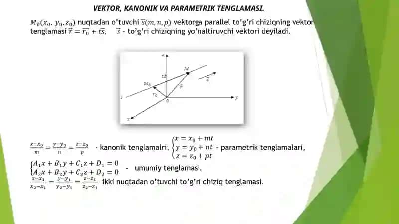 Fazoda to’g’ri chiziq 3