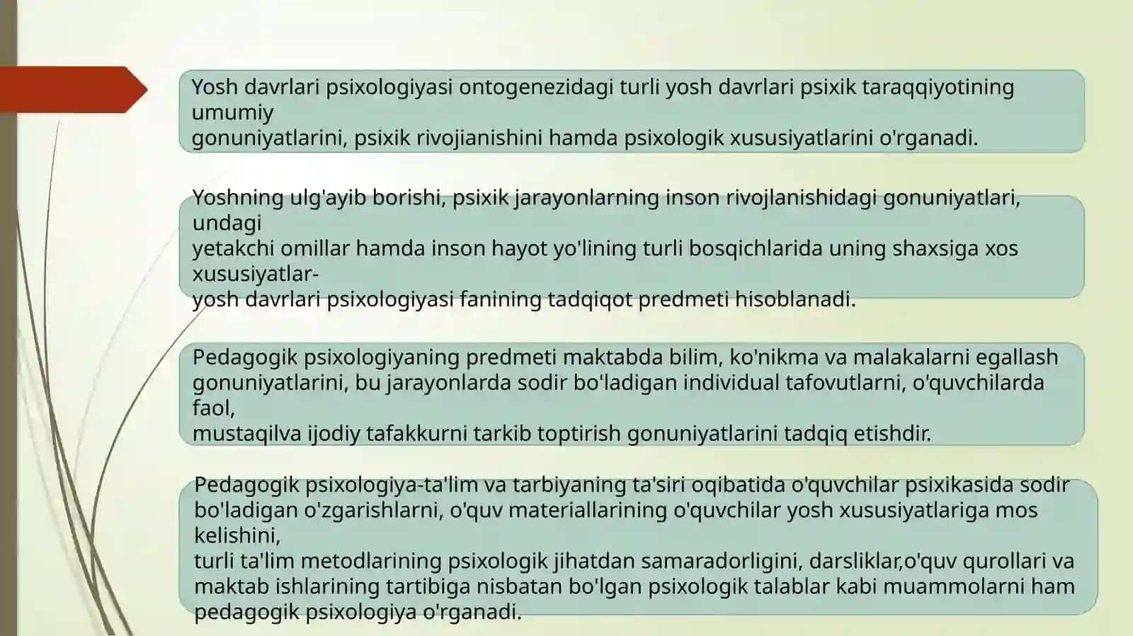 Yosh psixologiyasi va pedagogik psixologiya fanilarining tadqiqot sohasi va muammolari 3