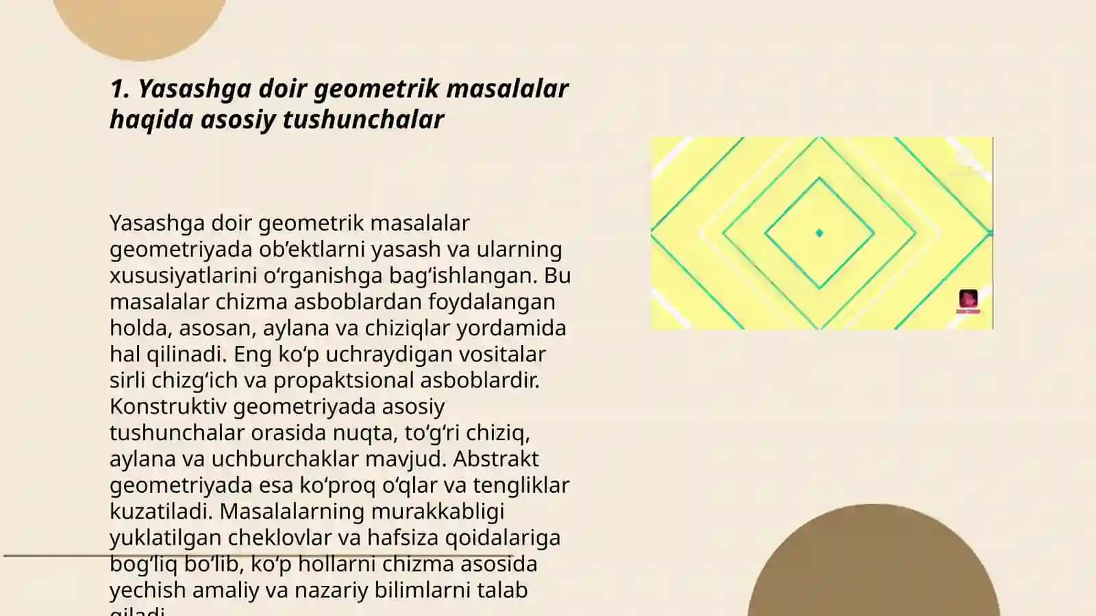 Geometrik figuralarni yasash 3