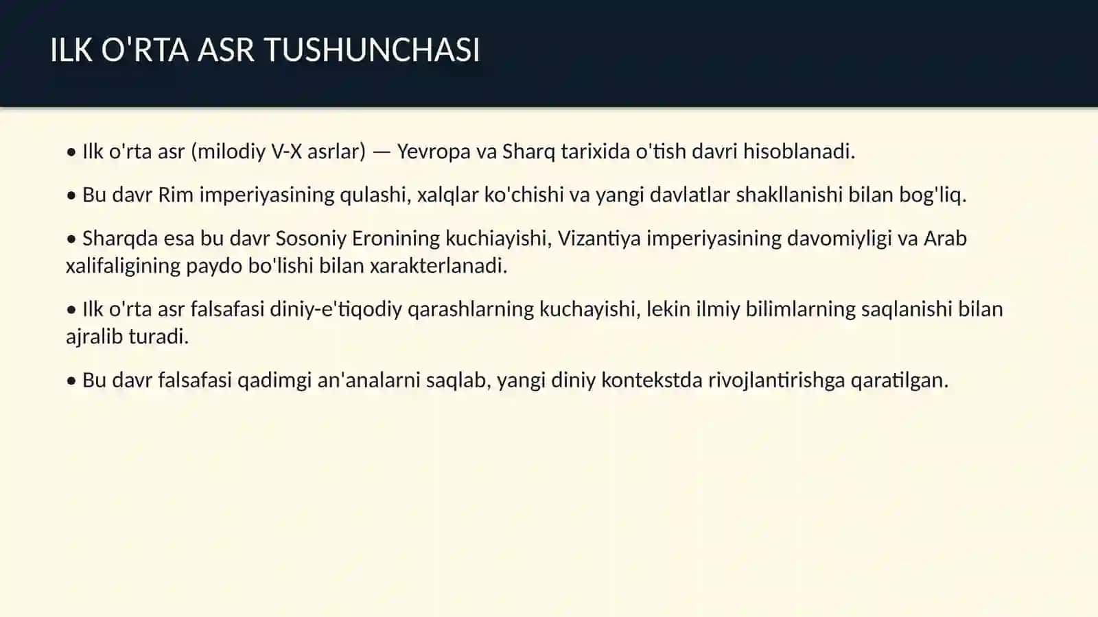 Ilk oʻrta asr Sharq falsafasi va uygʻonish davri 3