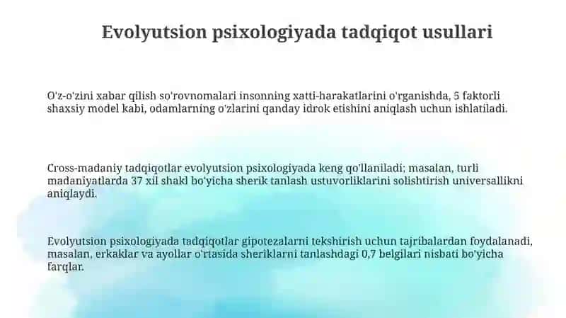 Evolutsion psixologiyagakirish 3