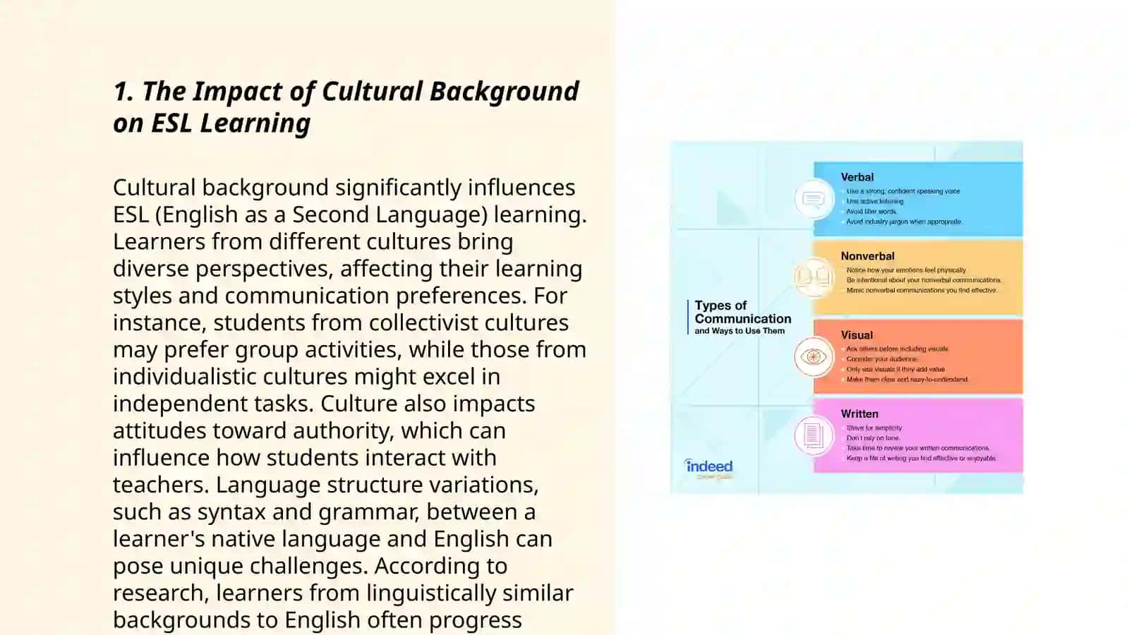 The role of culture and communication in learning ESL 3