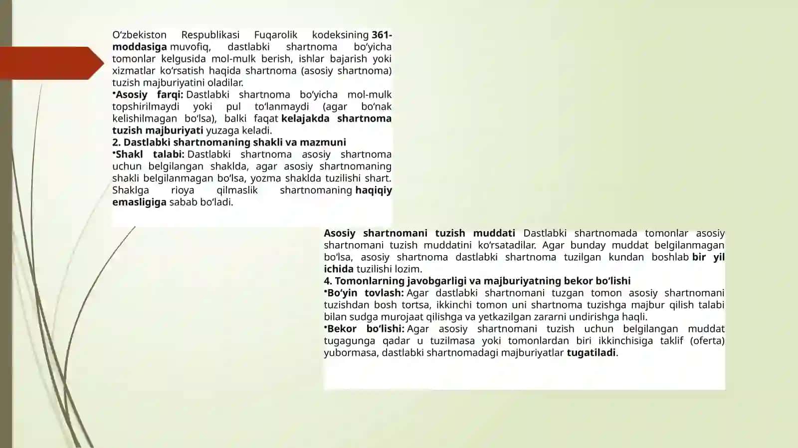 DASTLABKI VA ASOSIY SHARTNOMALAR 3