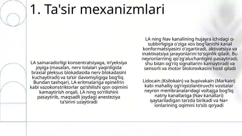 Mahalliy anistetik vositalar 3