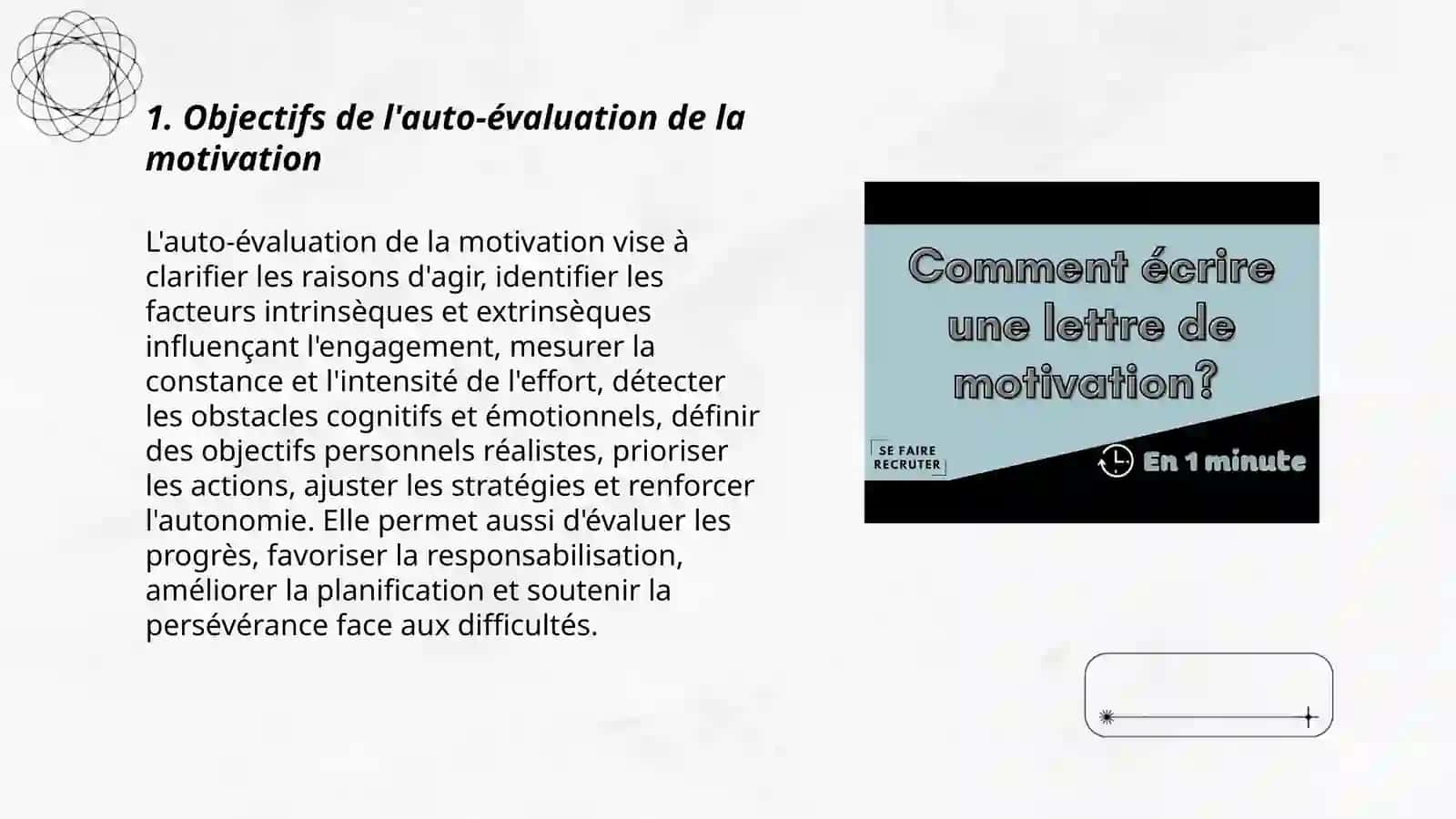Auto-évaluation de la motivation: questionnaire et discussion 3