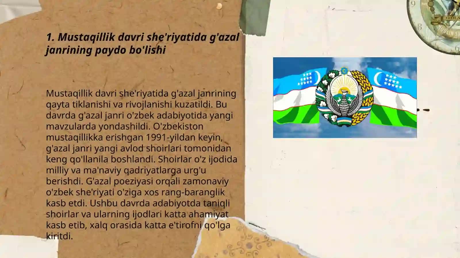 Mustaqillik davri she'riyatida g'azal janri tipologiyasi 3
