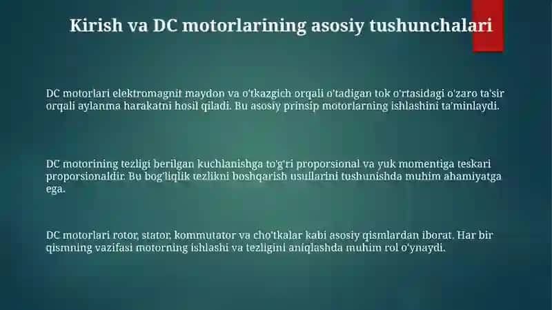 Kollektorli dvigatellarin tezlikni boshqarish usullari 3