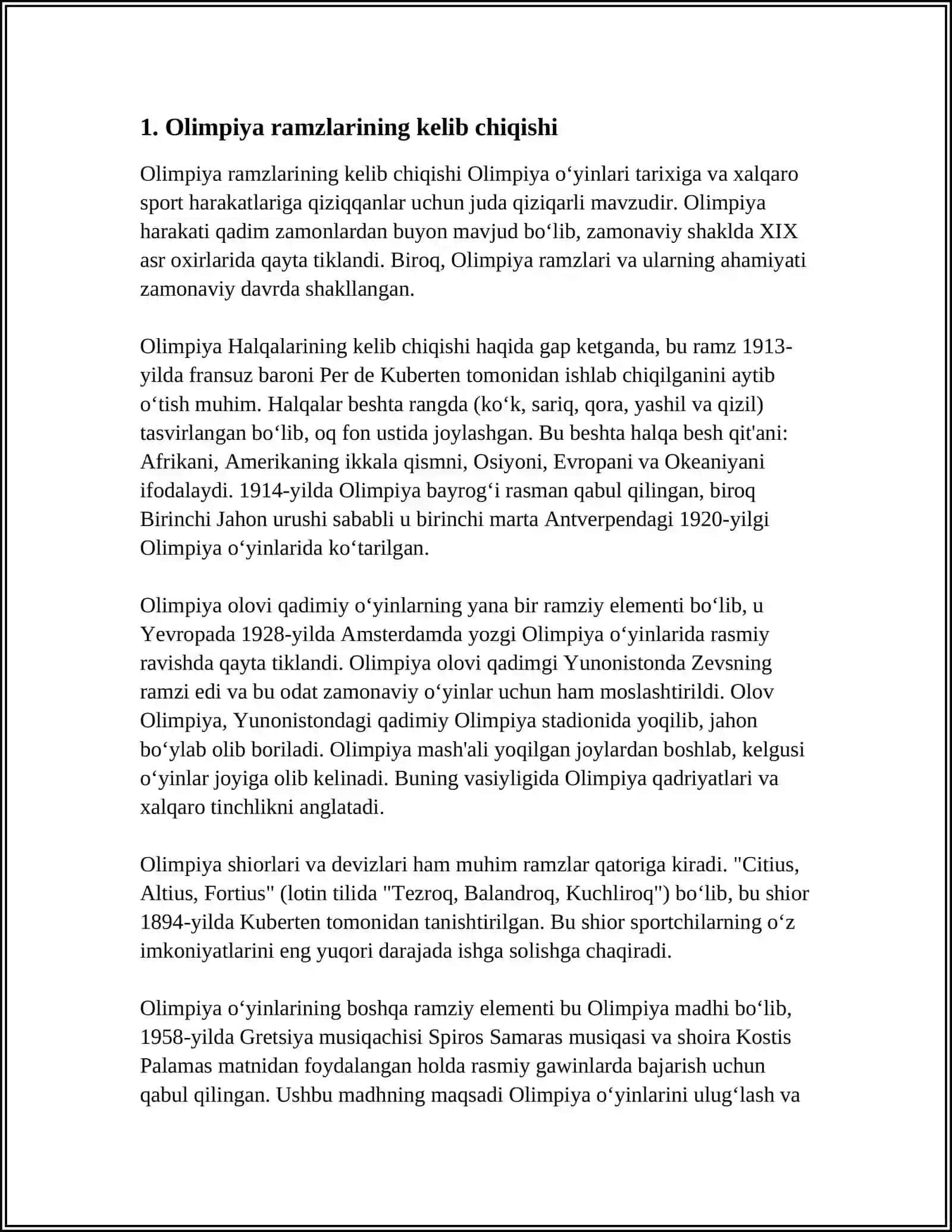 OLIMPIYA RAMZLARI TARIXI VA ULARNING MA'NOLARI 3