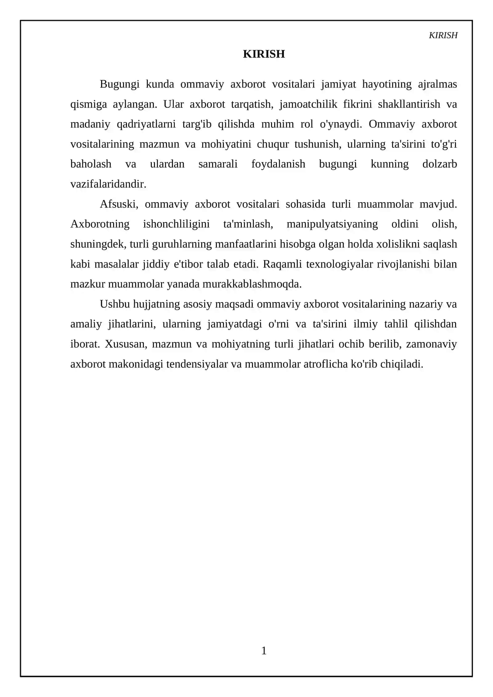 Ommaviy axborot vositalarining mazmun va mohiyati 3