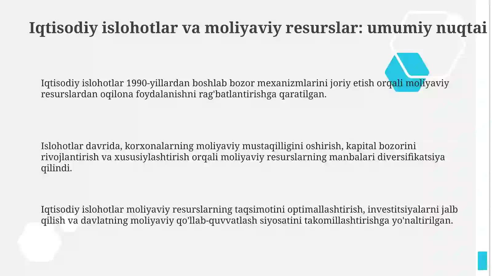 Iqtisodiyotni isloh qilish sharoitida xôjalik yurituvchi subyektlar moliyaviy resurslari va kapitali 3