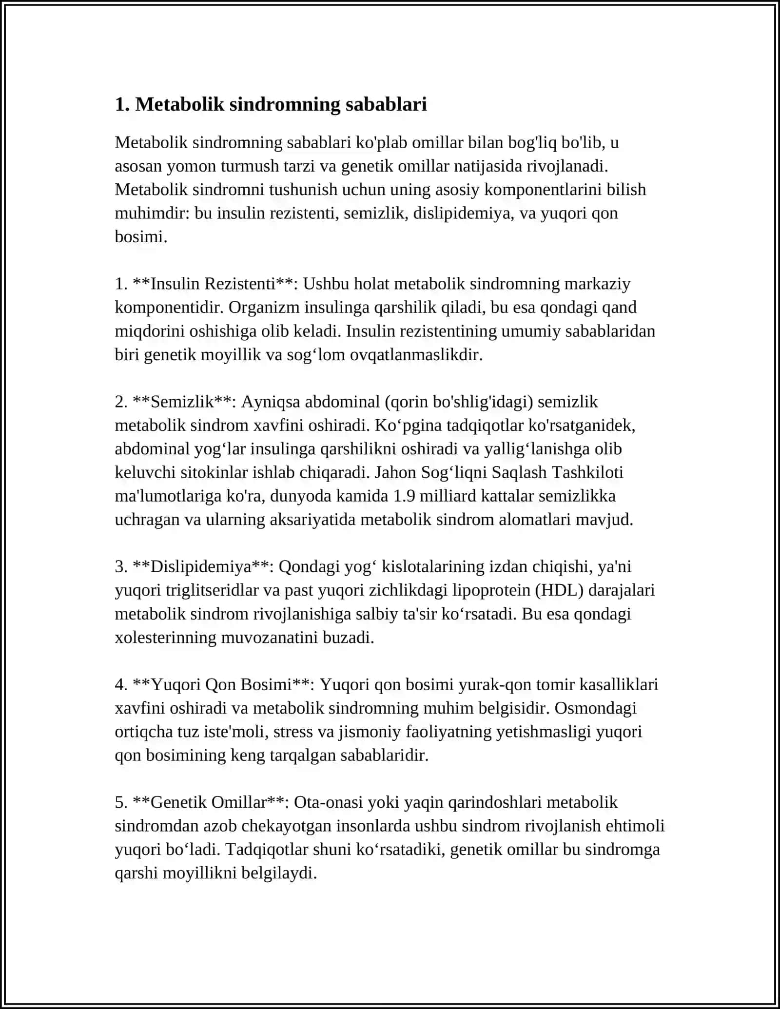 METABOLIK SINDIROM VA 2-TIP QANDLI DIABET 3