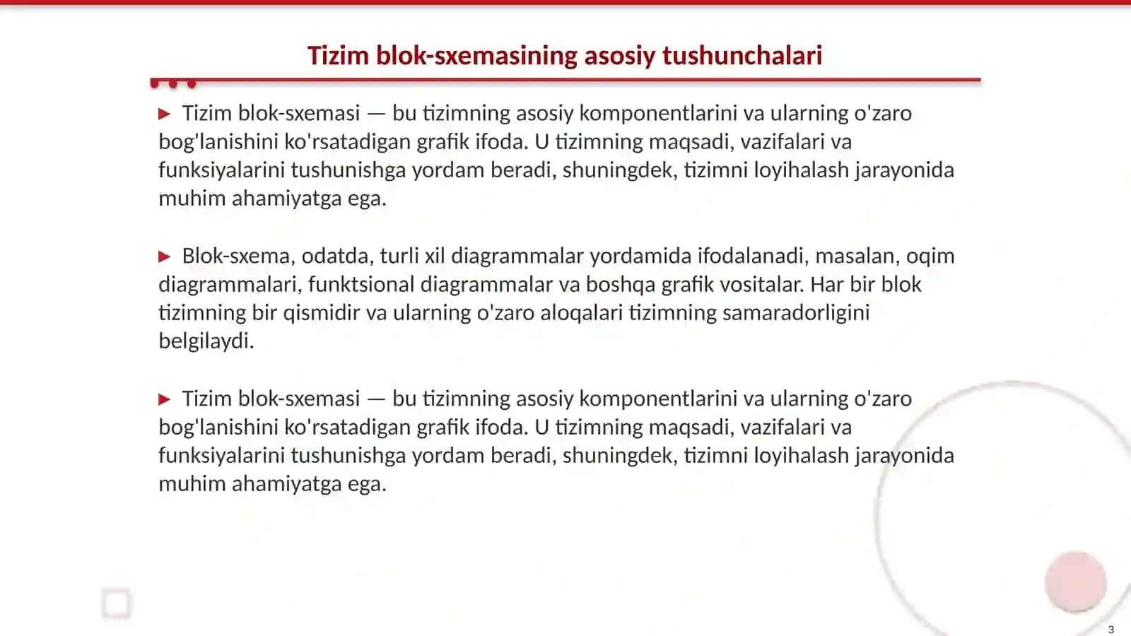 Tizim blok-sxemasi ishlab chiqish va sinovdan oʻtkazish 3