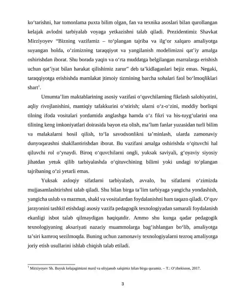 “Ona tilini boshqa gumanitar fanlarga bog‘lab o‘rganish” KURS ISHI 3