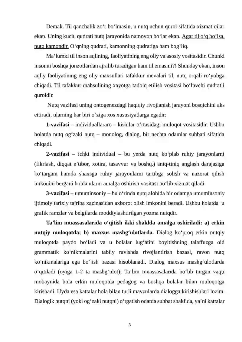 MONOLOGIK NUTQNI RIVOJLANTIRISHGA DOIR MASHG‘ULOTLAR 3