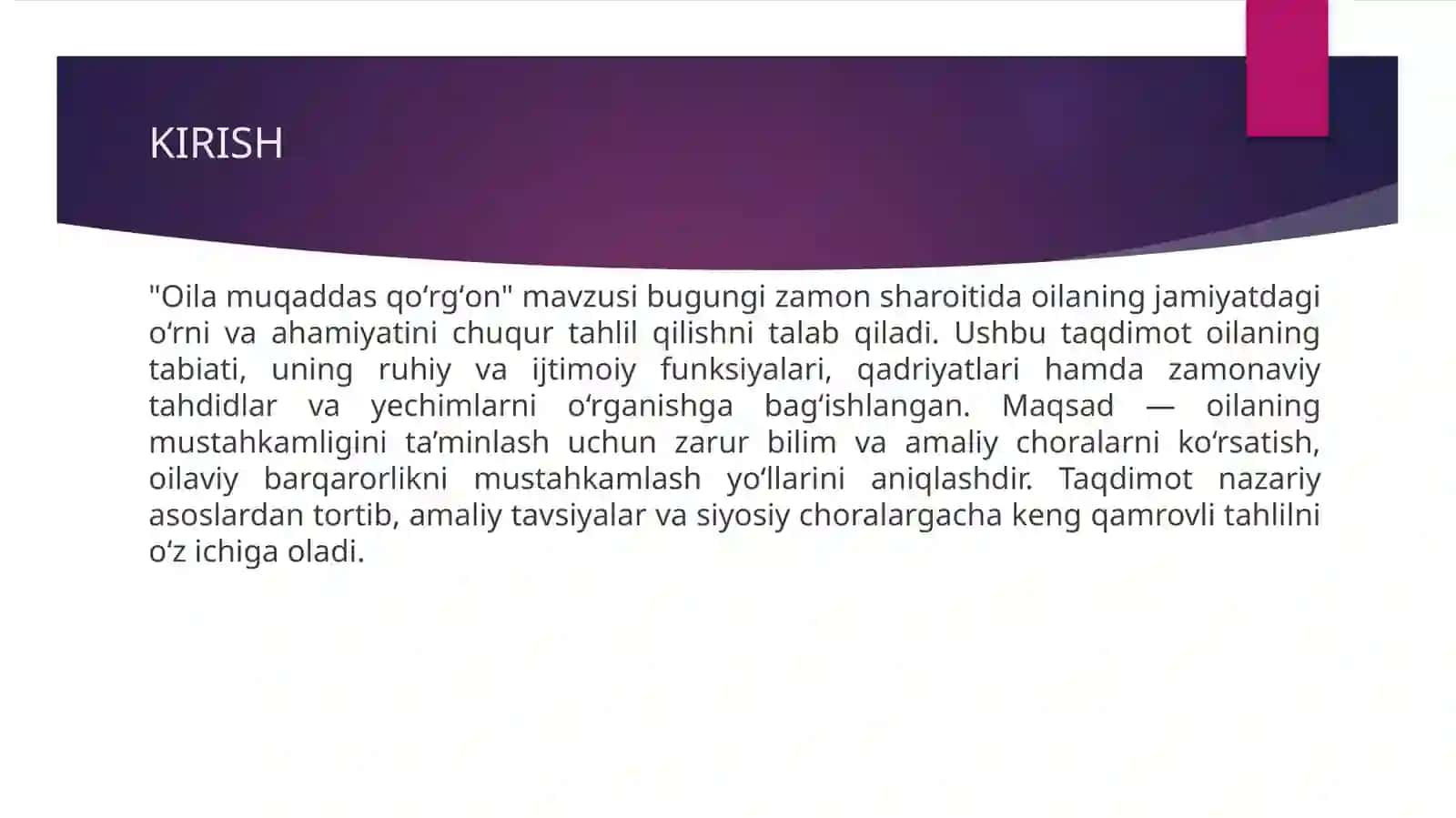 Oila muqaddas qoʻrgʻon 3