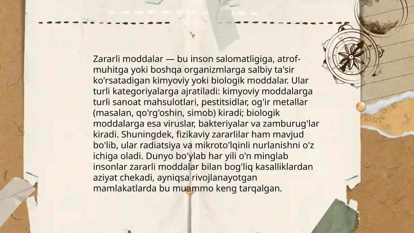 Zararli moddalarning tasirining nazariy asoslari 3