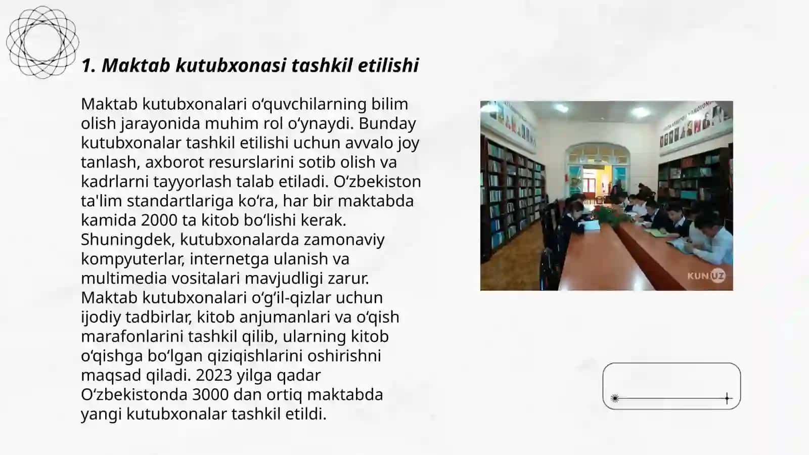 Maktab kutubxonasi faoliyati bilan tanishish 3
