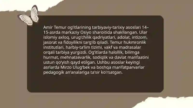Amir Temur ogʻitlarining tarbiyaviy-tarixiy asoslari 3