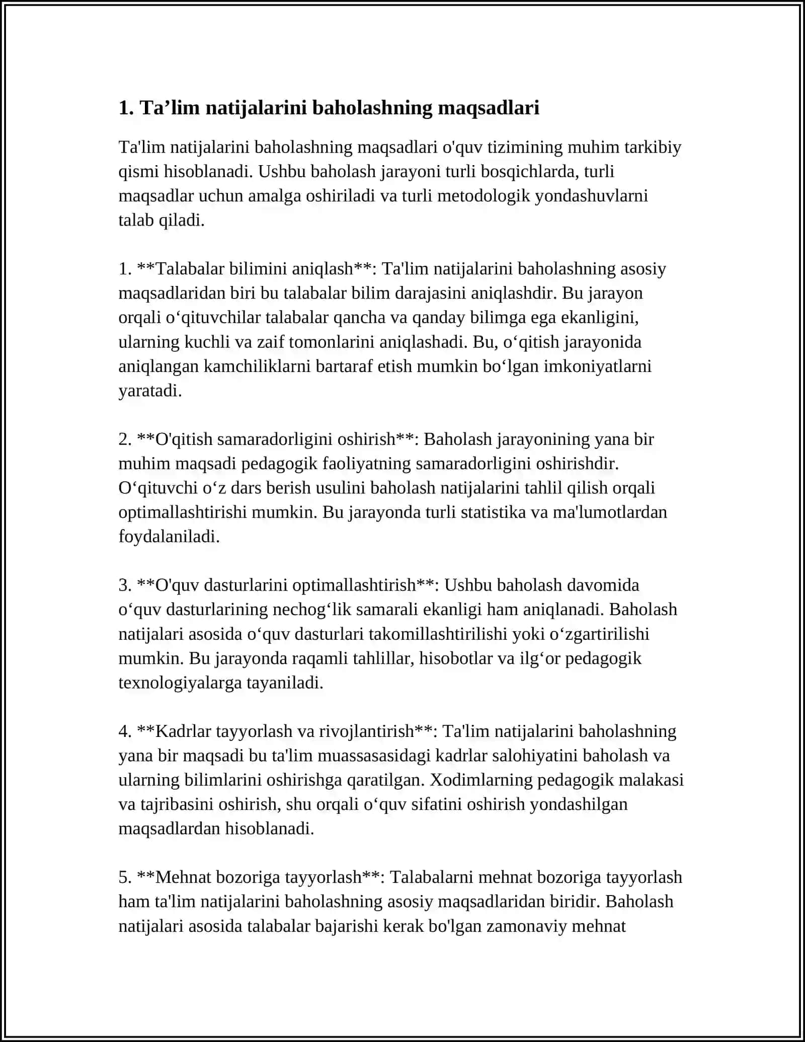 TAʼLIM NATIJALARINI BAHOLASH TIZIMI 3