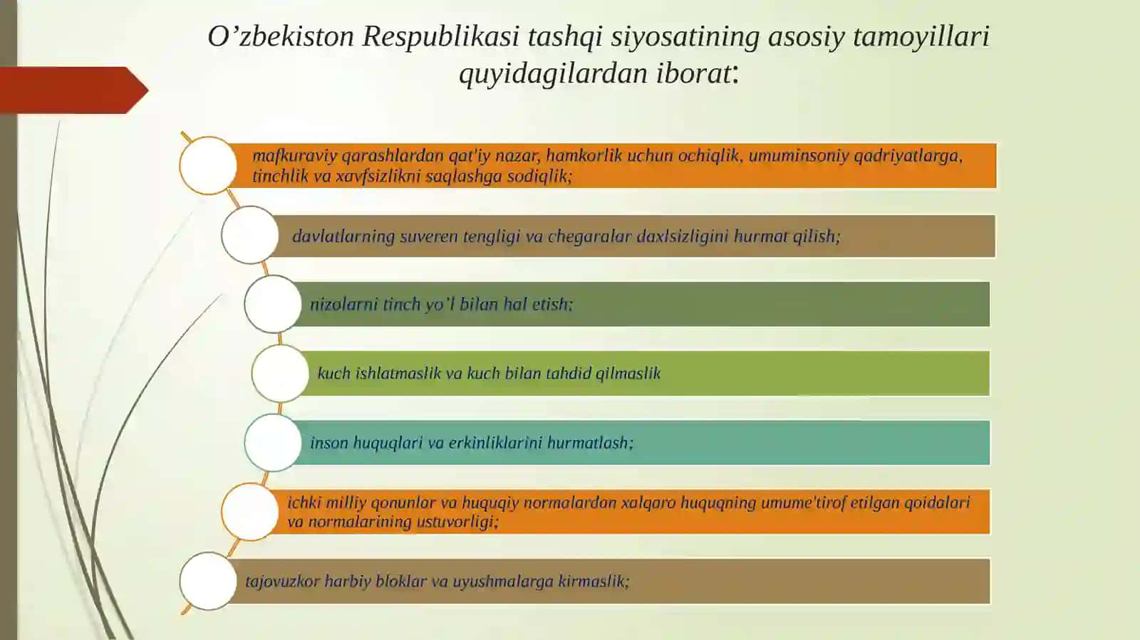MAVZU:O’ZBEKISTON VA JAHON HAMJAMIYATI 3