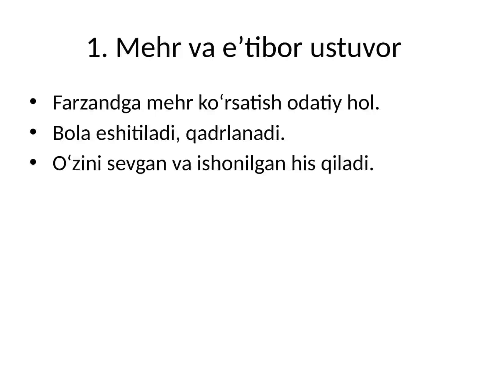 Ruhiy va jismoniy tazyiqsiz oilalarning belgilari 3