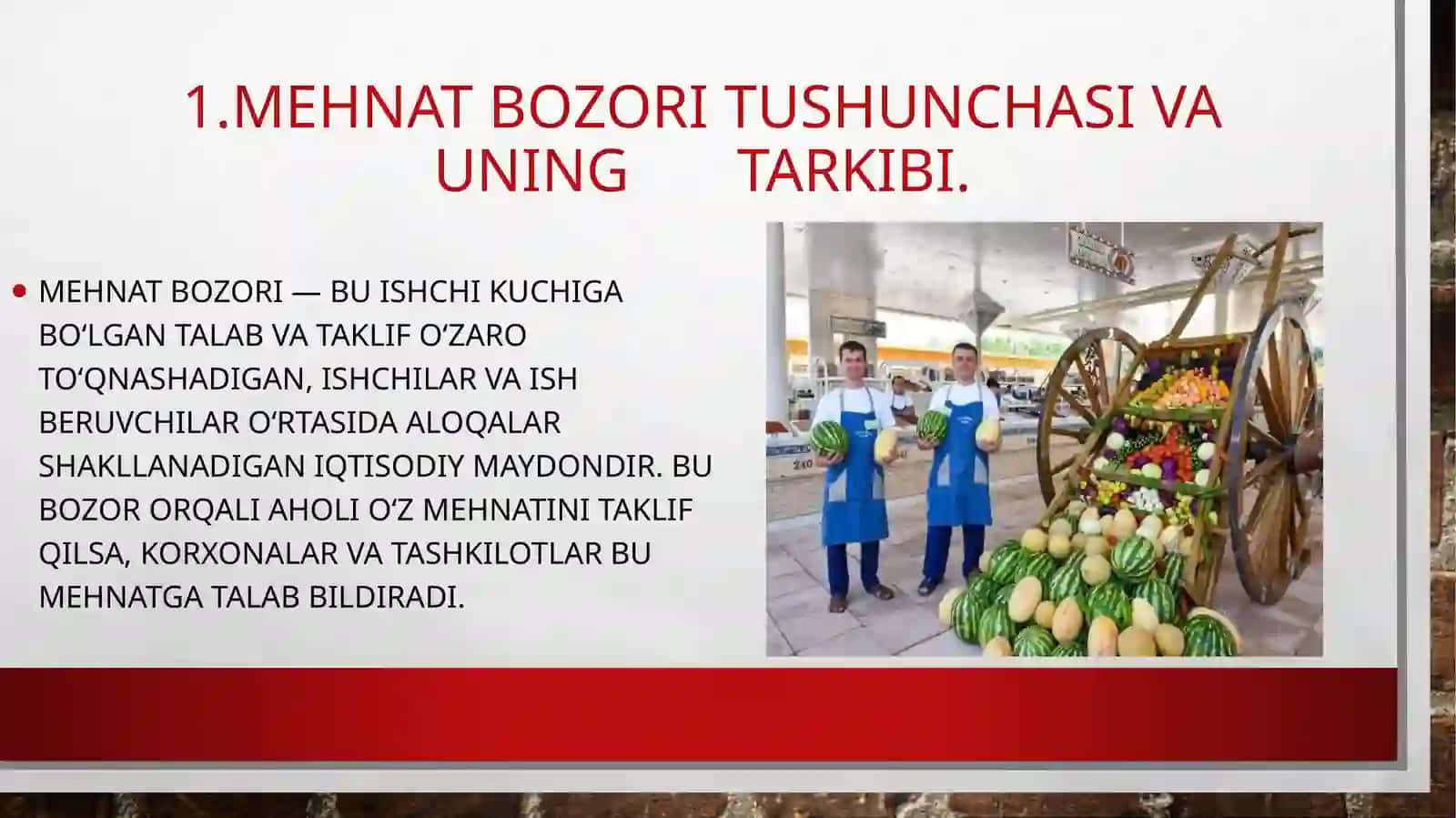 Mehnat bozori Va aholibandligi 3