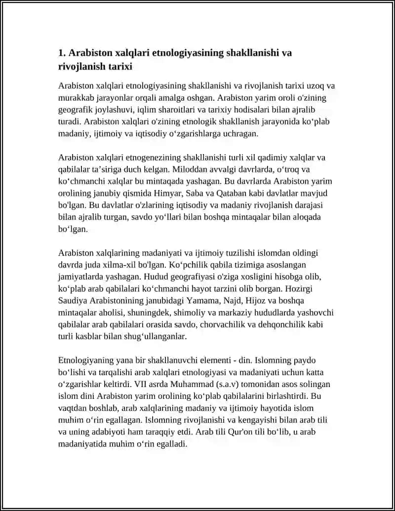 ARABISTON XALQLARI ETNALOGIYASI TARIXI 3