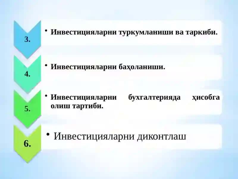 Инвестициялар ҳисоби 3
