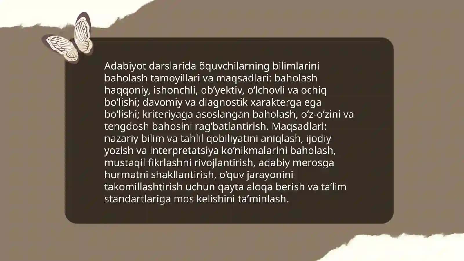 Adabiyot darslarida õquvchilarning bilimlarini baholash 3