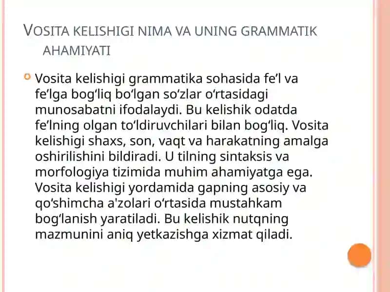 Vosita kelishigi 3
