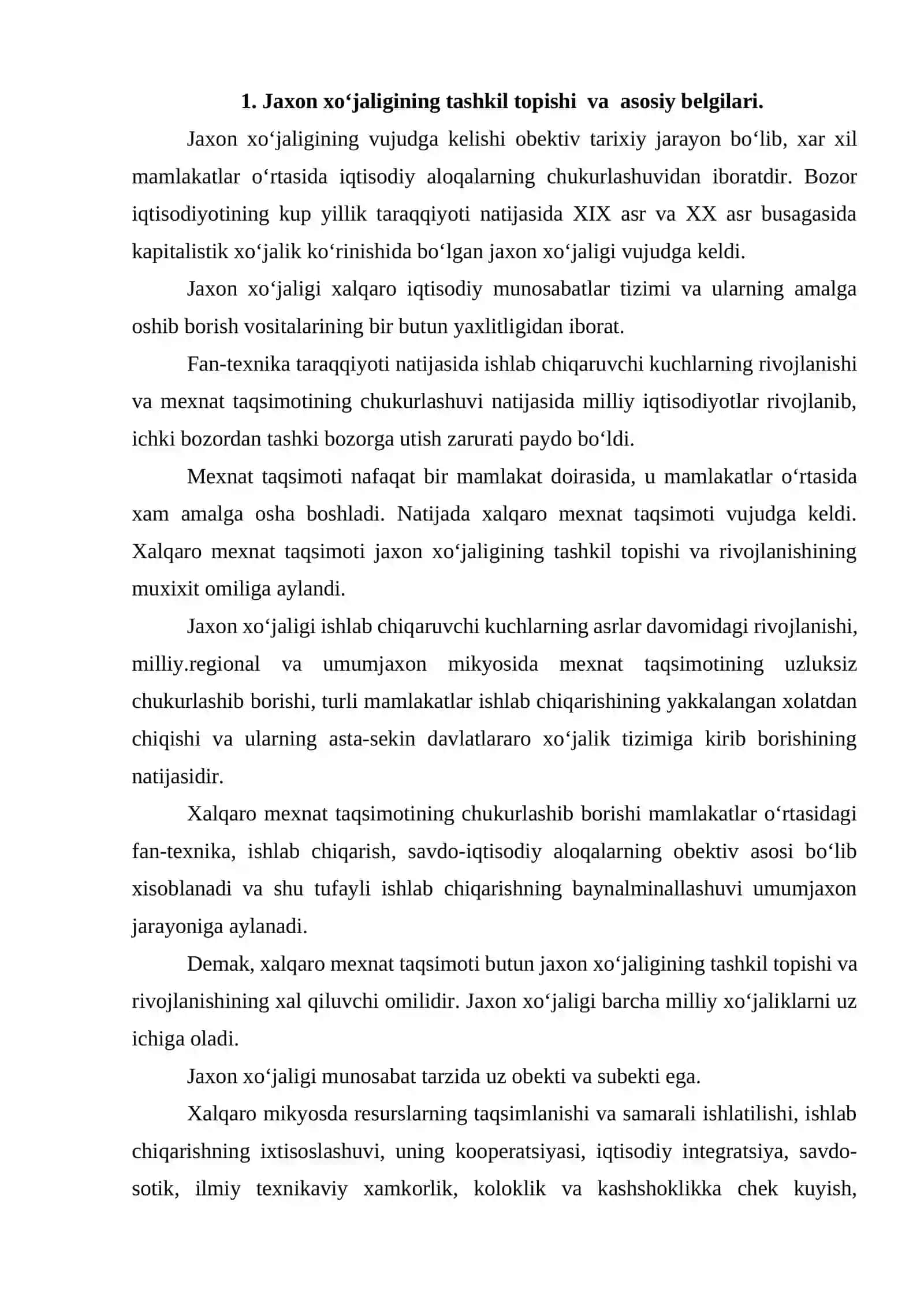 Jahon xo’jaligining shakllanishi va rivojlanishi 3