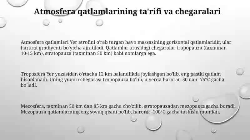 Atmosfera qavatlariga ta’rif 3