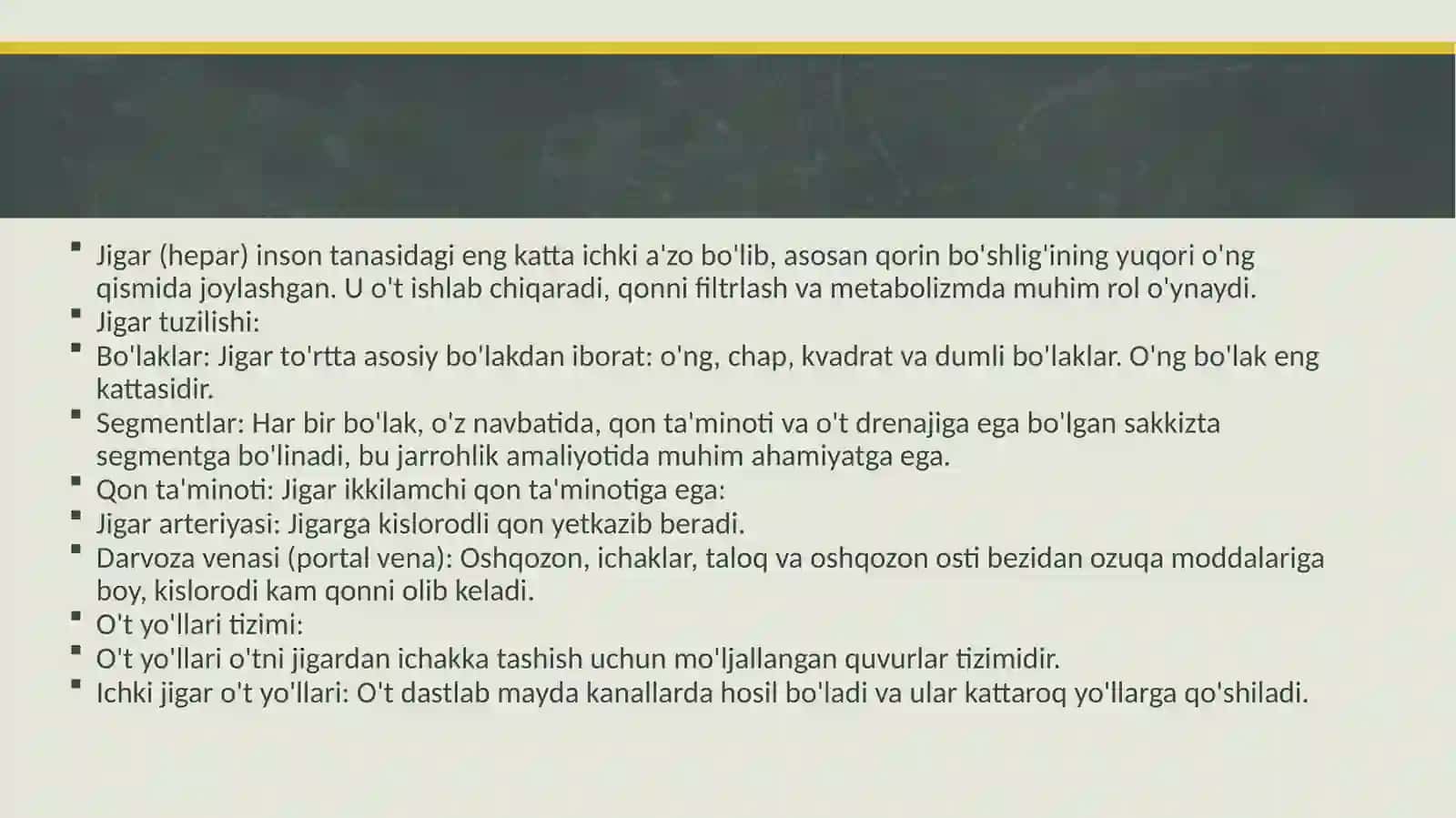 JIGAR VA O’T YO’LLARI QISQACHA ANATOMIYASI 3
