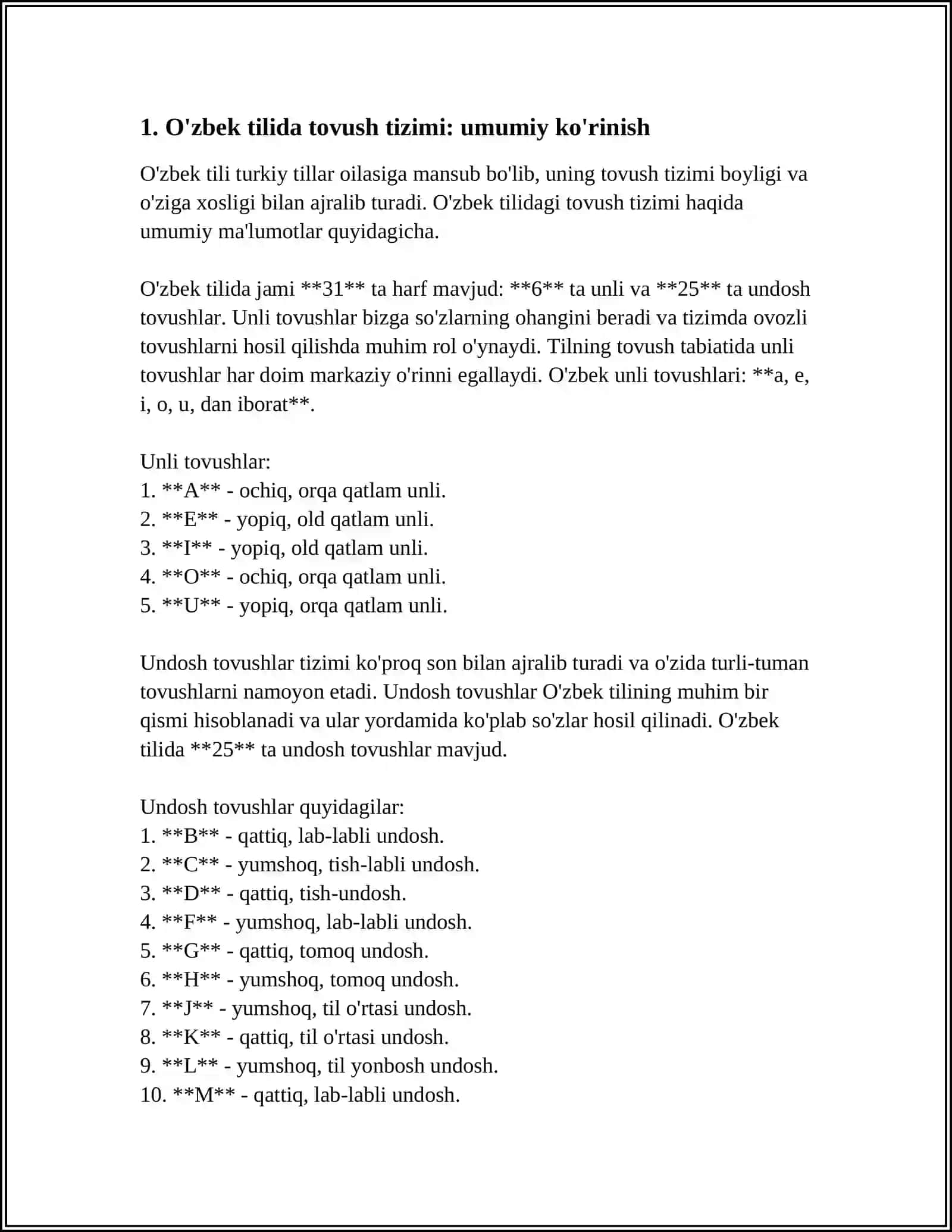 O'ZBEK TILIDA TOVUSHLAR TALAFFUZI 3