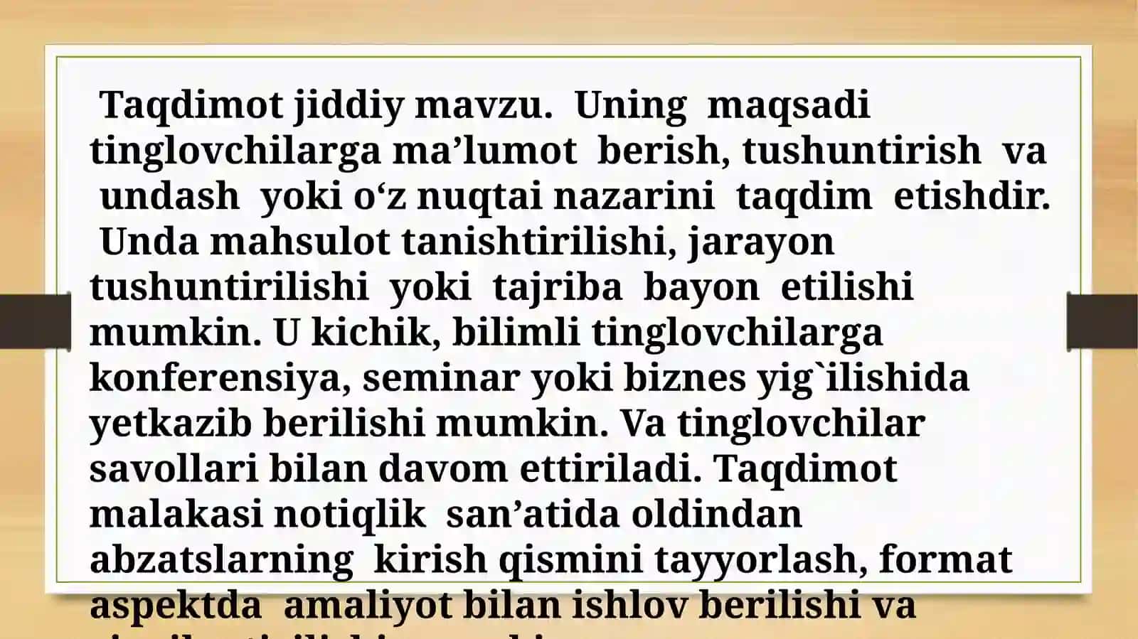 Sohagao'id taqdimot nutqi 3