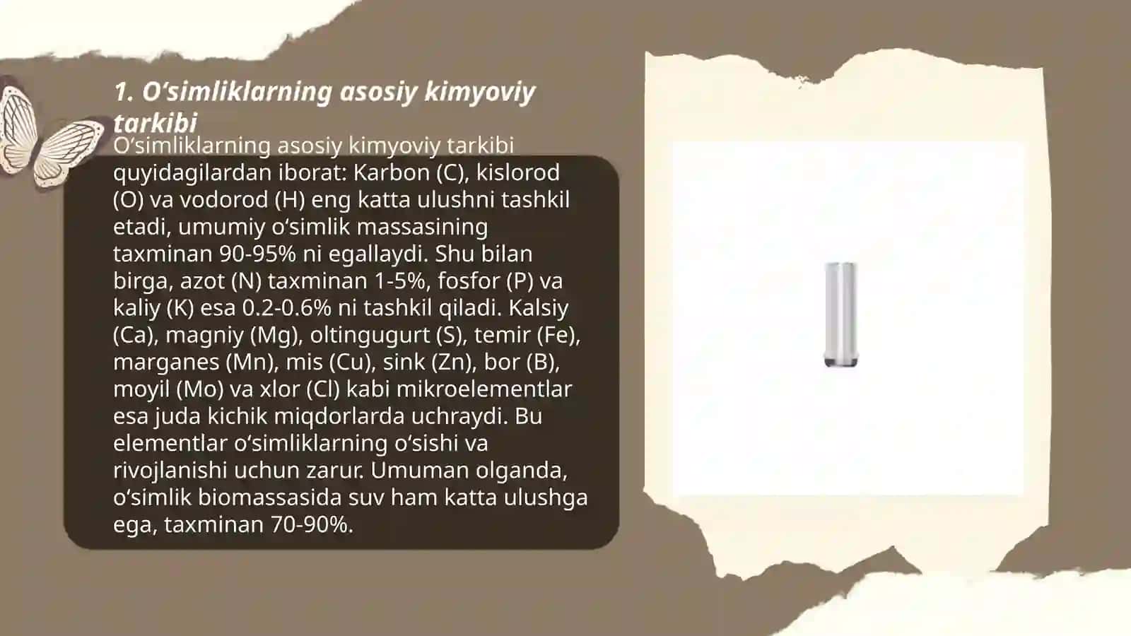 Oʻsimlikning kimyoviy tarkibi va uni oʻrganishning ahamyati 3