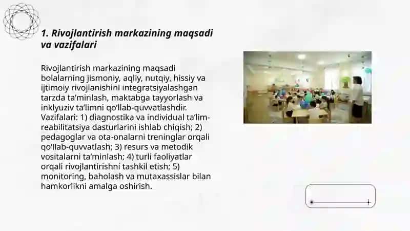 Maktabgacha taʼlim tashkilotida rivojlantirish markazlari 3