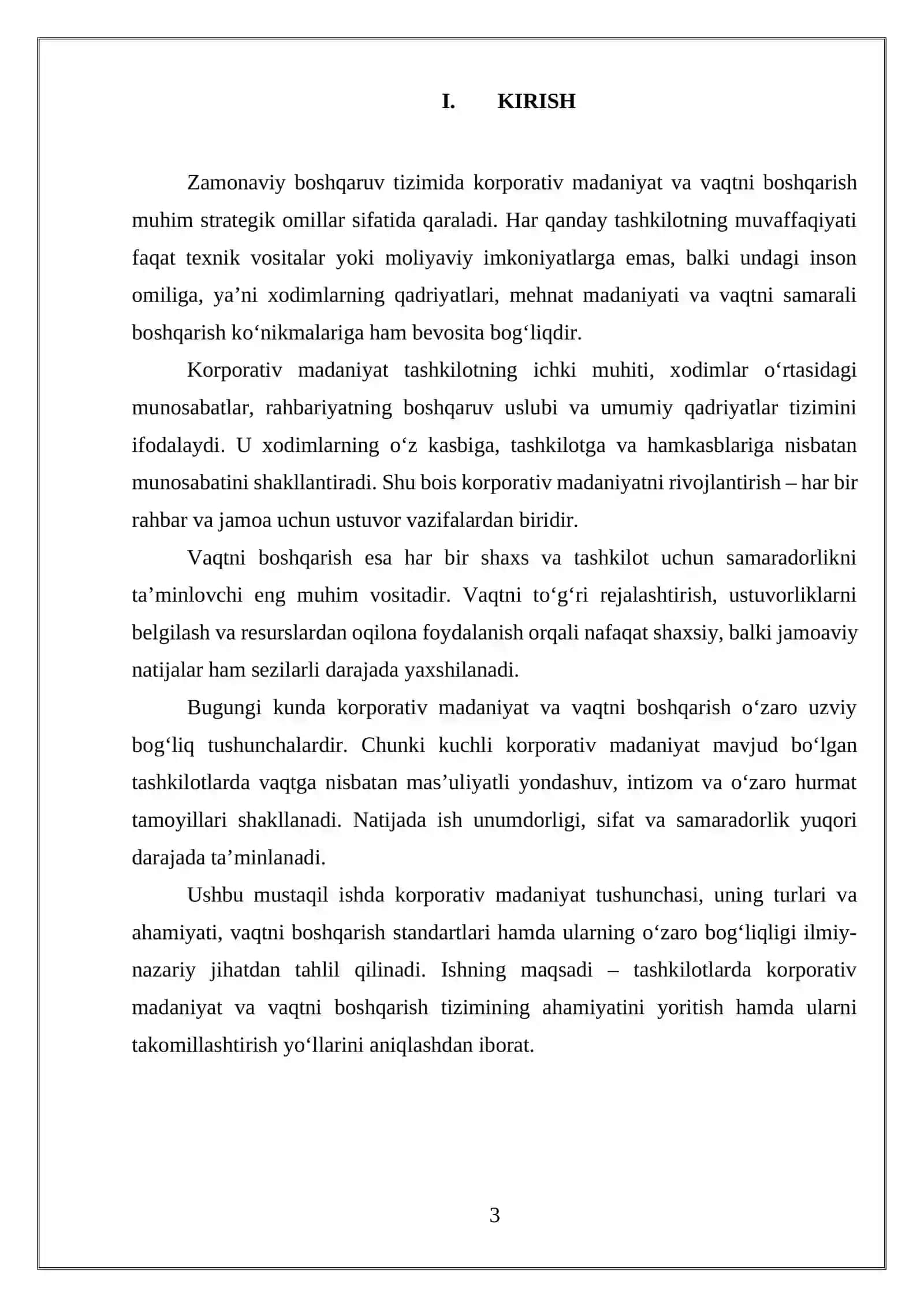 “Korporativ madaniyat va vaqtni boshqarish standartlari” 3
