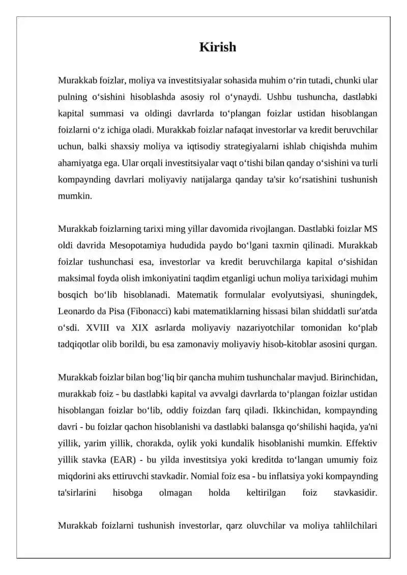 Murakkab foizlarining murakkab stavkalari 3