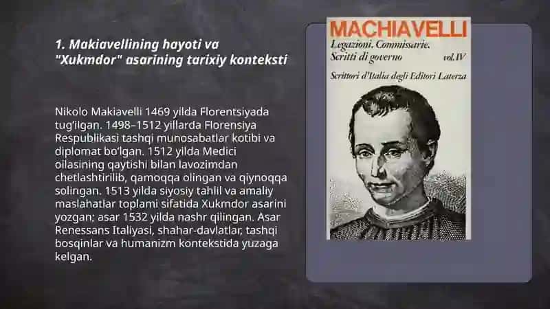 Makiavellining "Xukmdor" asari 3