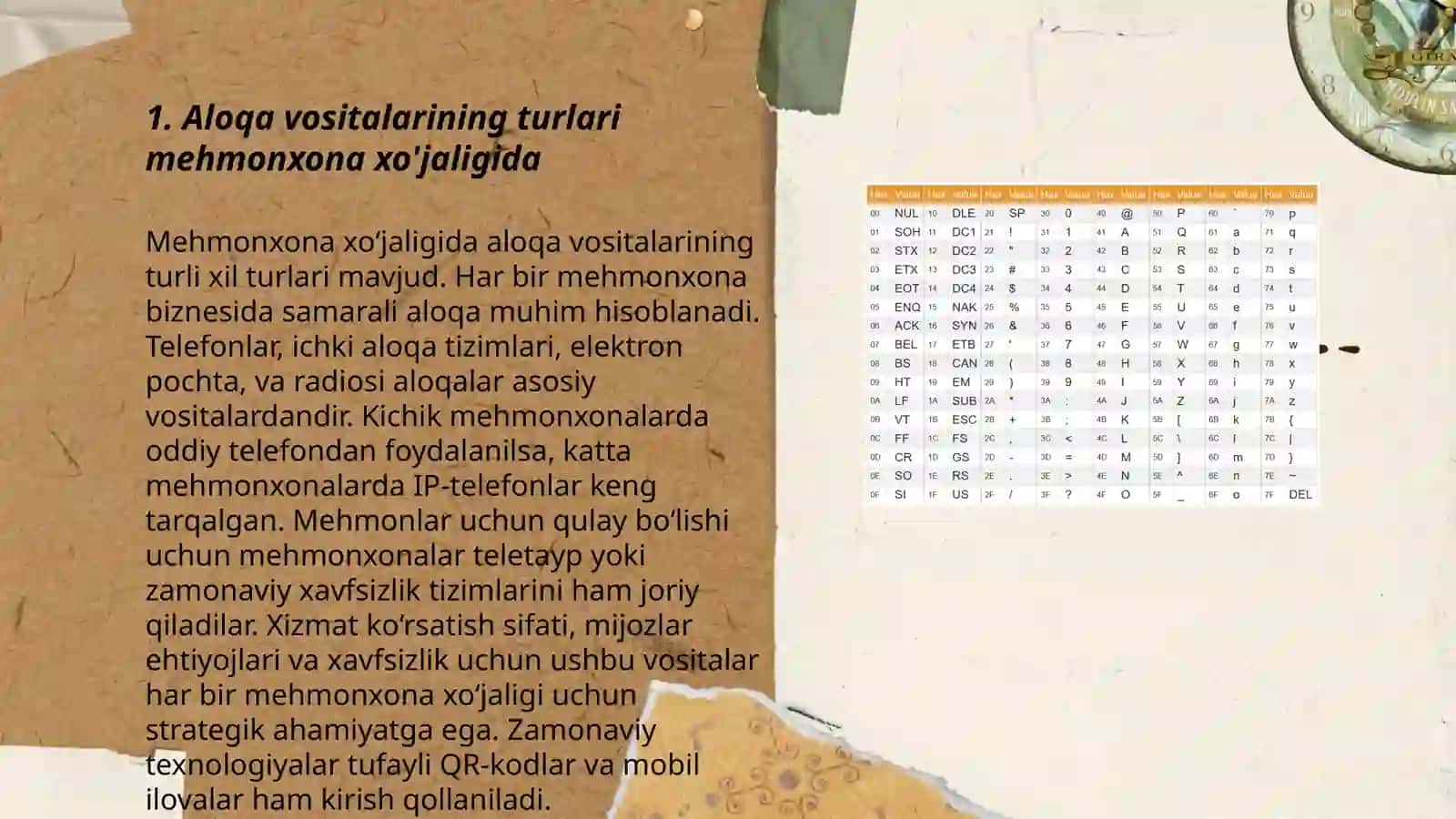 Mehmonxona xo'jaligi infratuzilmasida aloqa va axborot vositalari 3