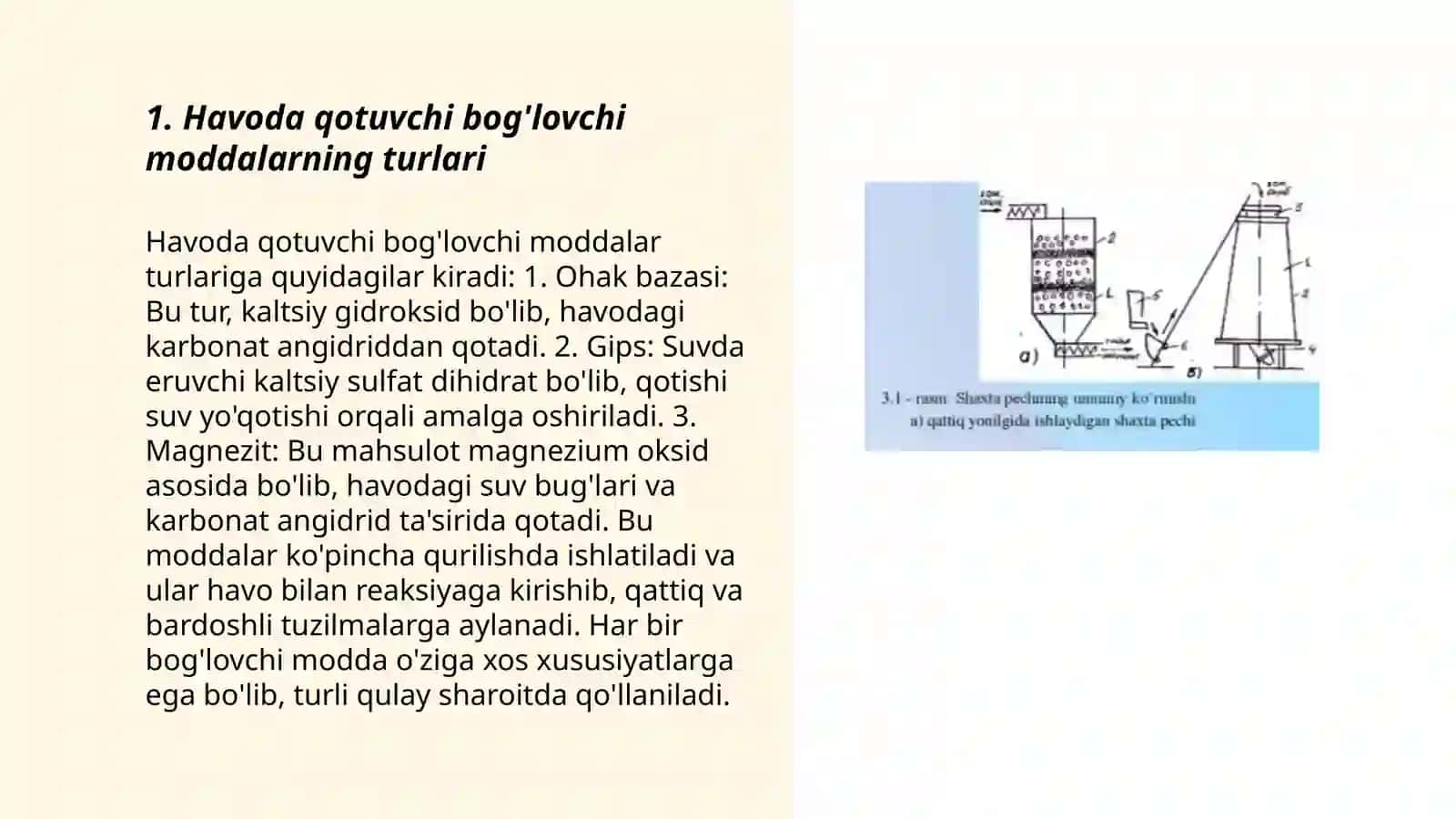 Havoda qotuvchi bog'lovchi moddalar 3