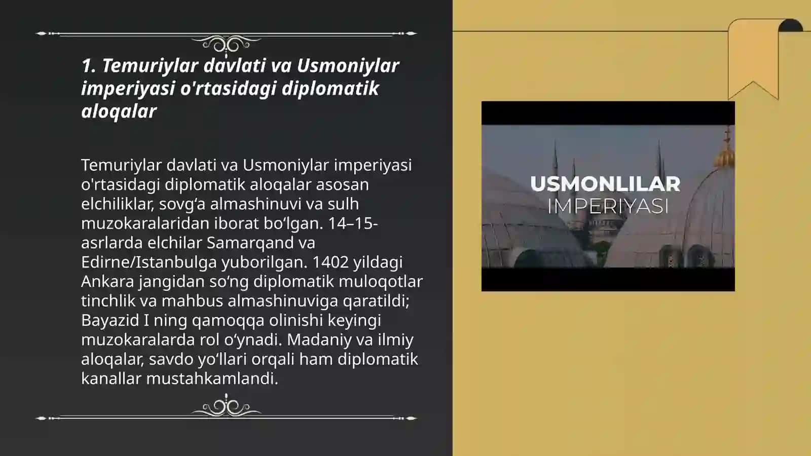 Temuriylar davlati va Usmoniylar imperiyasi 3