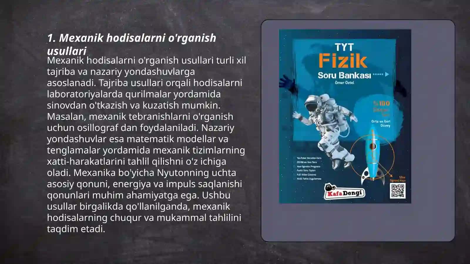 Mexanik hodisalarni o'rganish usullari 3
