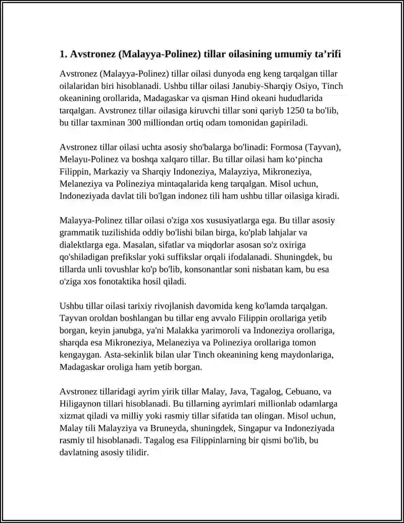 AVSTRONEZ (MALAYYA-POLINEZ) TILLAR OILASI 3