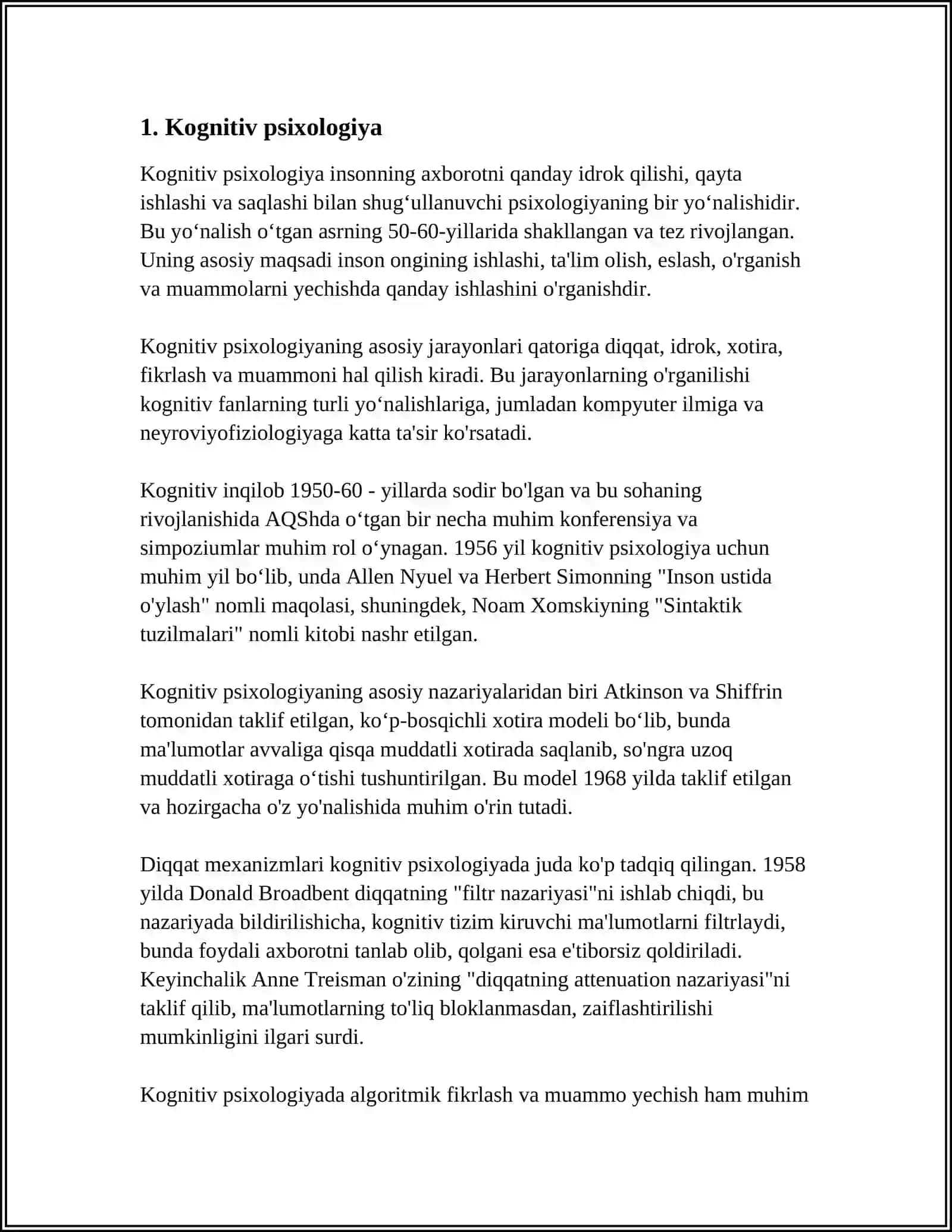 PSIXOLOGIYA TARMOQLARI 3