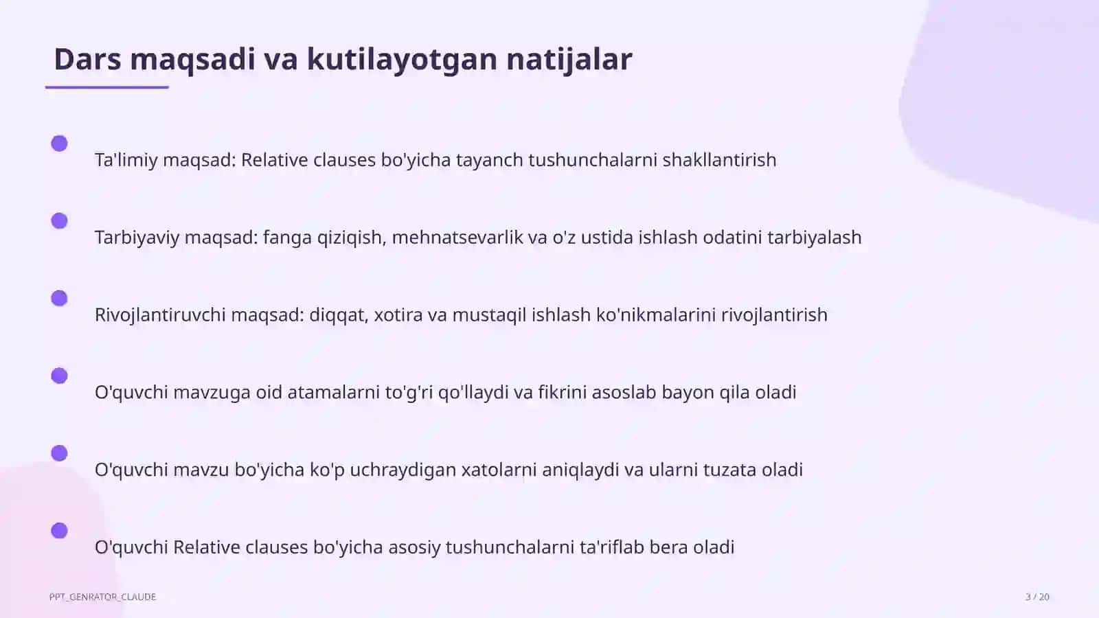 Relative clauses (10-sinf) 3